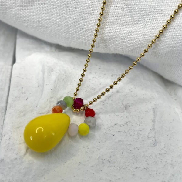 Halskette "Elma" in gelb | Schmuckdesign Machleid